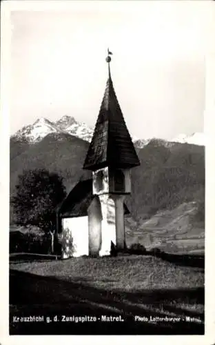 Ak Matrei in Tirol, Kreuzbichl gegen die Zunigspitze