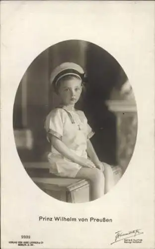 Ak Prinz Wilhelm von Preußen, Kinderportrait