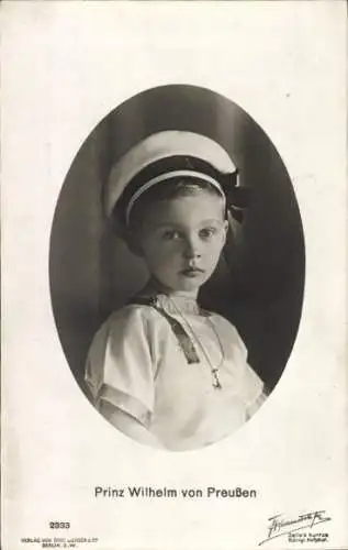 Ak Prinz Wilhelm von Preußen, Kinderportrait