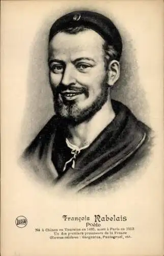 Ak Schriftsteller François Rabelais, Porträt