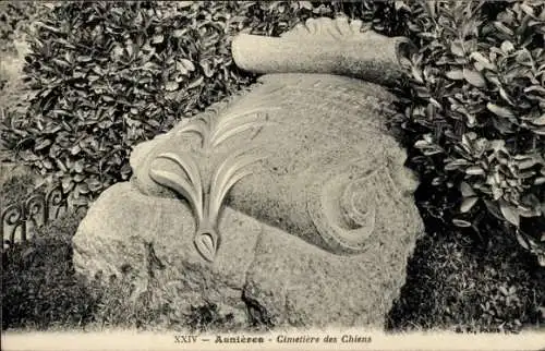 Ak Asnières sur Seine Hauts-de-Seine, Hundefriedhof, Grabstätte Lisette