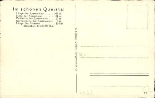 Ak Schlesien, Talsperre Goldentraum, Überlaufwehr und Kahnstation, Queistal