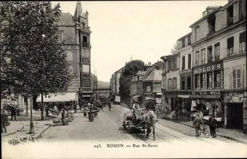 Ak Rouen Seine-Maritime, Rue Saint-Sever