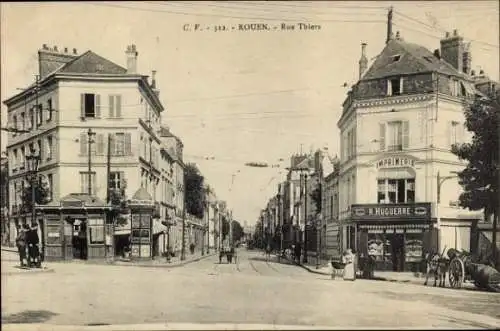 Ak Rouen Seine-Maritime, Rue Thiers