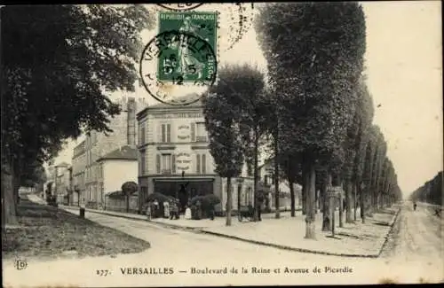 Ak Versailles Yvelines, Boulevard de la Reine, Avenue Picardie, Hotel