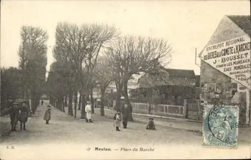 Ak Meulan und Yvelines, Place du Marché