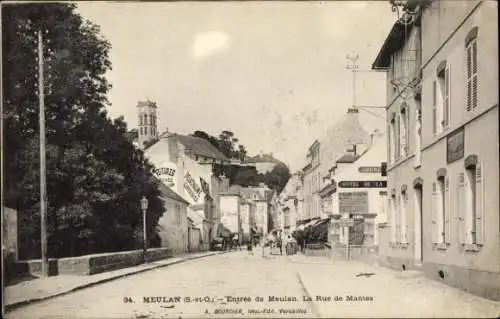 Ak Meulan en Yvelines, Eingang zu Meulan, Rue de Mantes