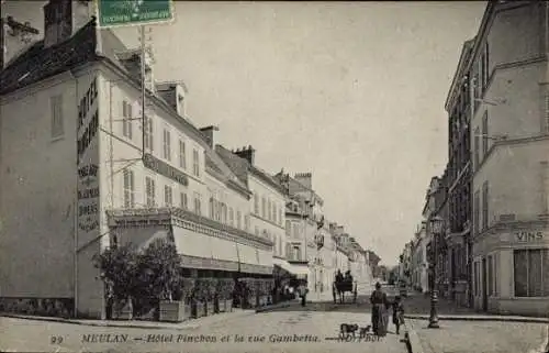 Ak Meulan et Yvelines, Hotel Pinchon, Rue Gambetta