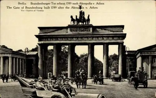 Ak Berlin Mitte, Brandenburger Tor, Kutschen