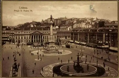 Ak Lisboa Lissabon Portugal, Praça D. Pedro IV.