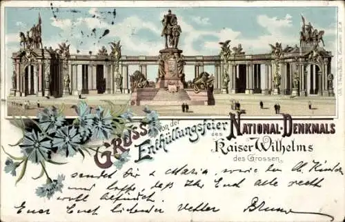 Litho Berlin Mitte, National-Denkmal Kaiser Wilhelms des Großen, Enthüllungsfeier