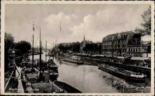 Ak Magdeburg an der Elbe, Zollhafen