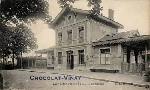 Ak Créteil Saint Maur des Fossés Val de Marne, Gare