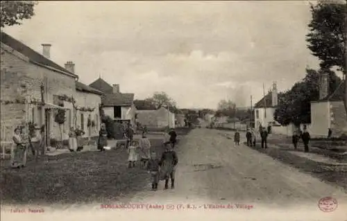 Ak Bossancourt Aubé, Eingang zum Dorf