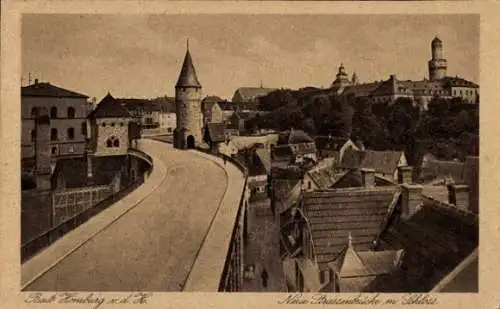 Ak Bad Homburg vor der Höhe Hessen, Neue Straßenbrücke, Schloss