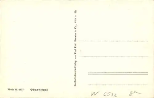 Ak Oberwesel am Rhein, Teilansicht, Kirche, Turm