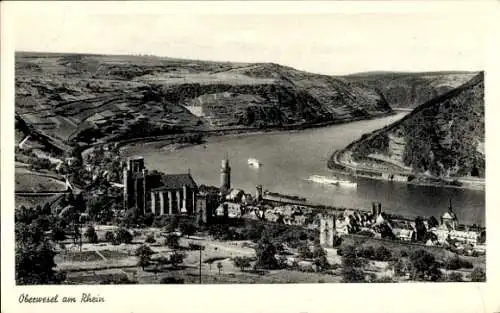 Ak Oberwesel am Rhein, Totalansicht