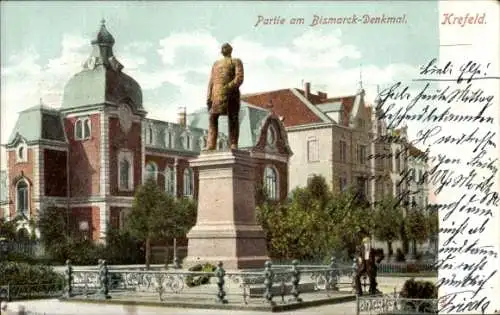 Ak Krefeld am Niederrhein, Bismarck-Denkmal