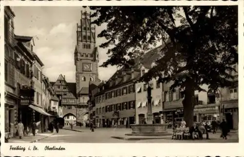 Ak Freiburg im Breisgau, Oberlinden, Turm