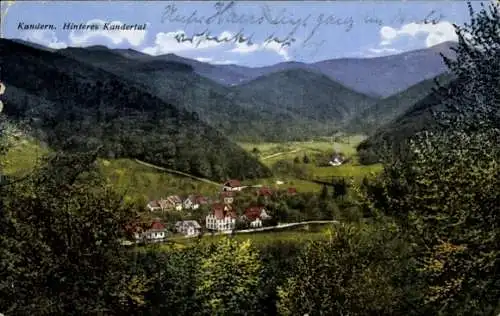 Ak Kandern im Schwarzwald Baden, Panorama, Hinteres Kandertal