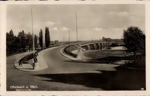 Ak Offenbach am Main Hessen, Mainbrücke