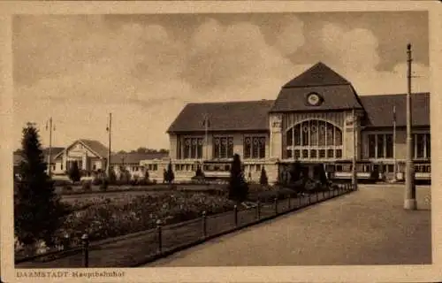 Ak Darmstadt in Hessen, Hauptbahnhof