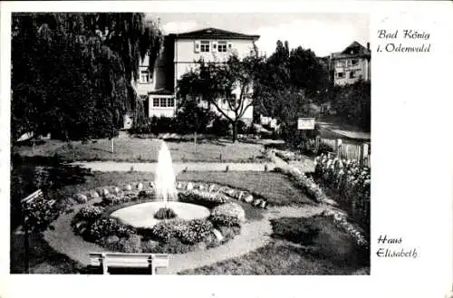 Ak Bad König im Odenwald Hessen, Haus Elisabeth, Springbrunnen