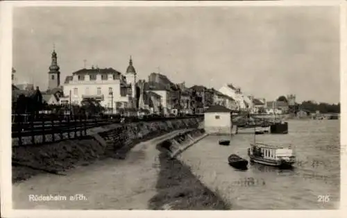 Ak Rüdesheim am Rhein, Boote