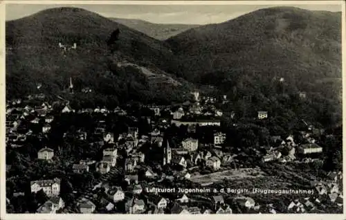 Ak Jugenheim an der Bergstraße Hessen, Gesamtansicht, Flugzeugaufnahme