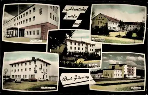 Ak Bad Füssing in Niederbayern, Kurhaus, Füssinger Hof, Tannenhof, Münchner Kindl