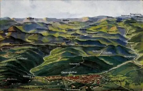 Ak Freudenstadt im Schwarzwald, Panorama, Christophsthal, Finkenberg, Kienberg, Mooskopf