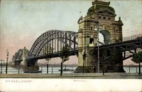 Ak Düsseldorf am Rhein, Rheinbrücke