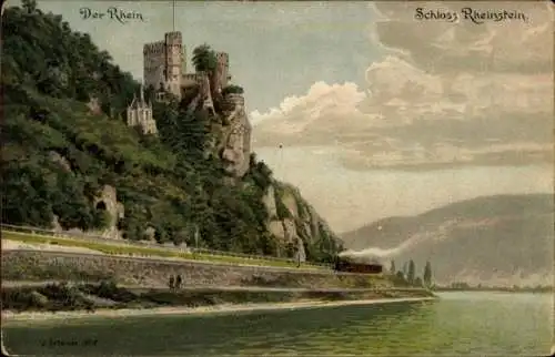 Ak Trechtingshausen am Rhein, Burg Rheinstein