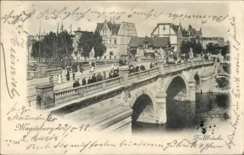 Ak Magdeburg an der Elbe, Zollbrücke