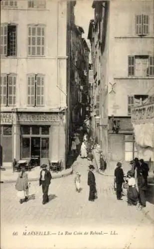 Ak Marseille Bouches du Rhône, La Rue Coin de Reboul