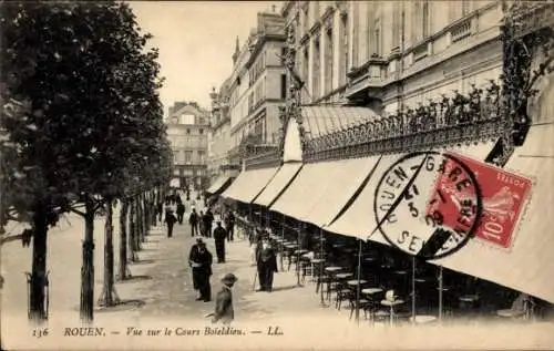 Ak Rouen Seine Maritime, Café Victor, Cours Boieldieu