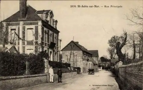 Ak Saint Aubin sur Mer Seine Maritime, Rue Principale