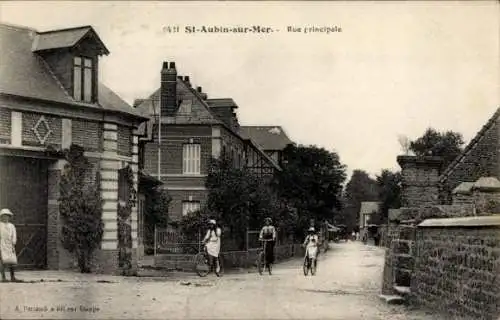 Ak Saint Aubin sur Mer Seine Maritime, Rue Principale