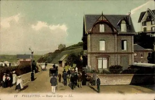 Ak Veulettes sur Mer Seine Maritime, Route de Cany