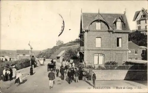 Ak Veulettes Seine Maritime, Route de Cany