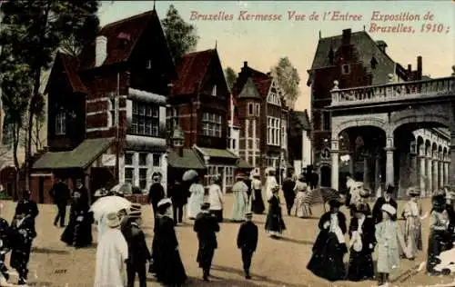 Ak Brüssel Brüssel, Ausstellung 1910, Brüsseler Messe, Blick auf den Eingang