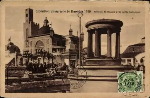 Ak Bruxelles Brüssel, Weltausstellung 1910, Pavillon du Monaco mit holländischem Garten