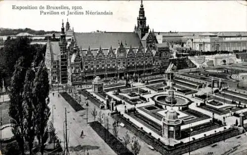 Ak Brüssel Brüssel, Niederländischer Pavillon und Gärten