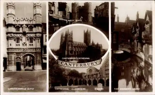 Ak Canterbury Kent England, Kathedrale, Weber Haus, Christchurch Gate