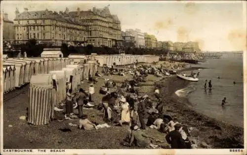 Ak Eastbourne East Sussex England, Blick auf den Strand