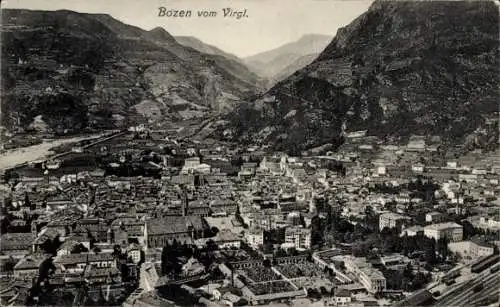 Ak Bozen Bolzano Südtirol, Gesamtansicht, Virgl