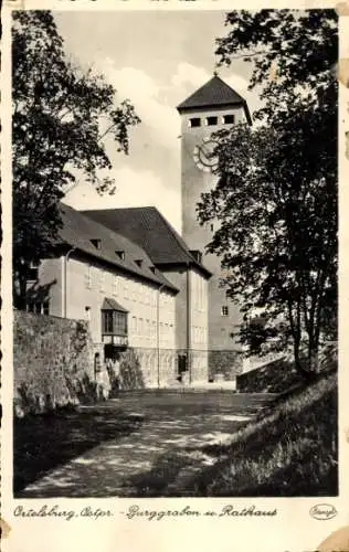 Ak Szczytno Ortelsburg Ostpreußen, Burggraben, Rathaus