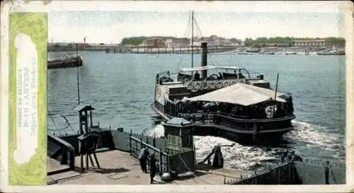 Ak Anvers Antwerpen Flandern, Fährschiff, Hafenpartie