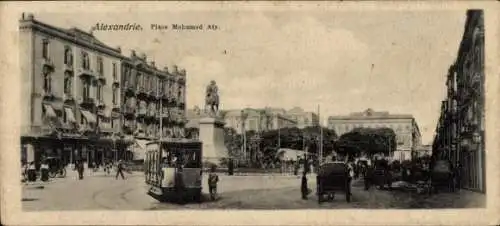 Ak Alexandria Ägypten, Place Mohamed Aly