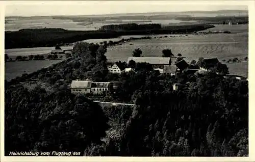 Ak Mägdesprung Harzgerode am Harz, Heinrichsburg, Fliegeraufnahme